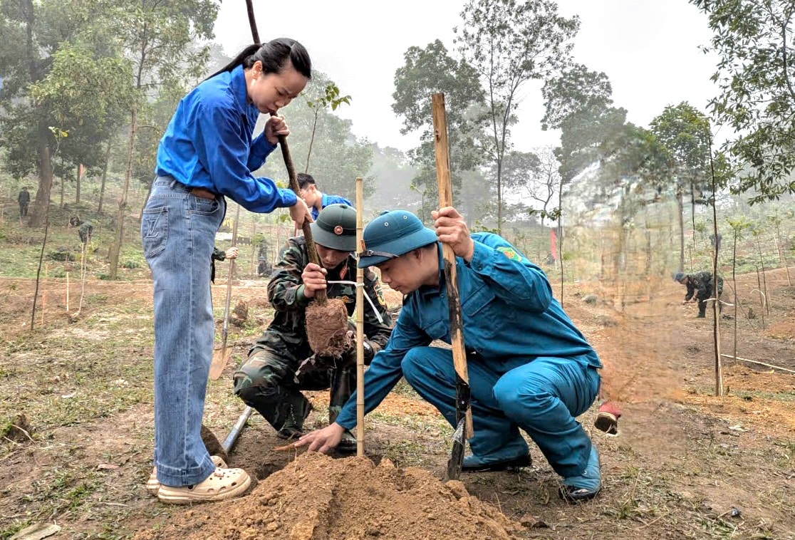Điểm cầu Trung đoàn 692 - Bộ Tư lệnh Thủ đô: Trồng hơn 1.700 cây tại lễ phát động