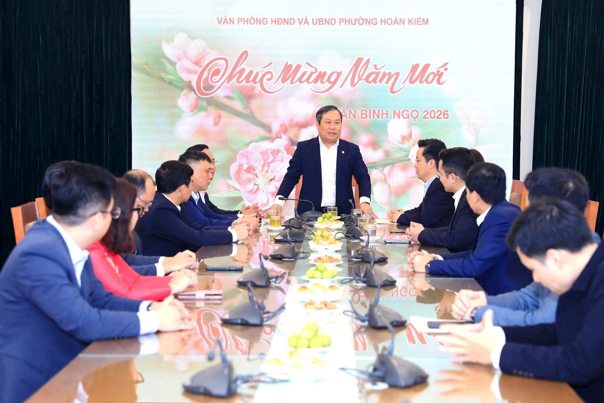 Chủ tịch UBND thành phố Vũ Đại Thắng phát biểu kết luận buổi làm việc. Ảnh: Đình Hiệp