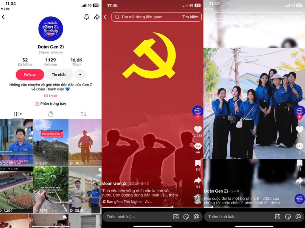 Trang TikTok “Đoàn Gen Z làm đoàn” của đoàn thanh niên phường Chương Mỹ thu hút hàng chục nghìn lượt theo dõi với các video tuyên truyền sinh động về lý tưởng cách mạng, tình yêu quê hương đất nước, hoạt động của Đoàn Thanh niên và tuyên truyền về bầu cử