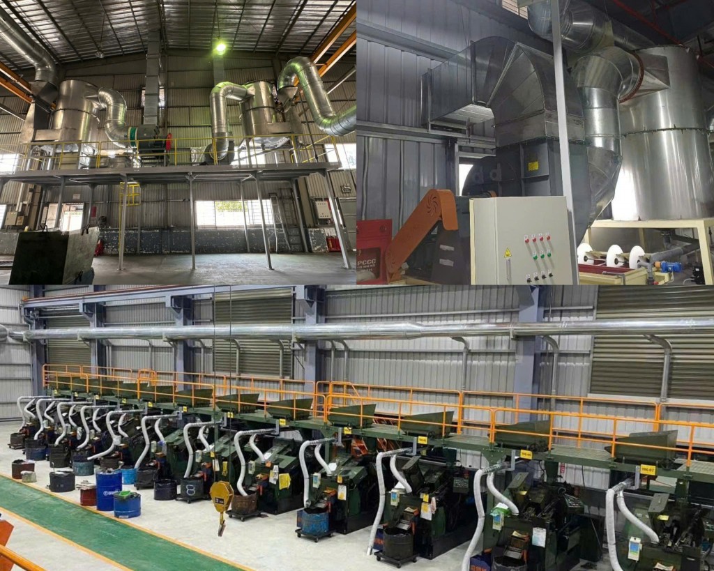 Việc đầu tư hệ thống xử lý khí thải đạt chuẩn giúp nhà máy ốc vít kiểm soát phát tán sương dầu, bụi kim loại, đồng thời giảm rủi ro pháp lý trong quá trình thanh tra môi trường.