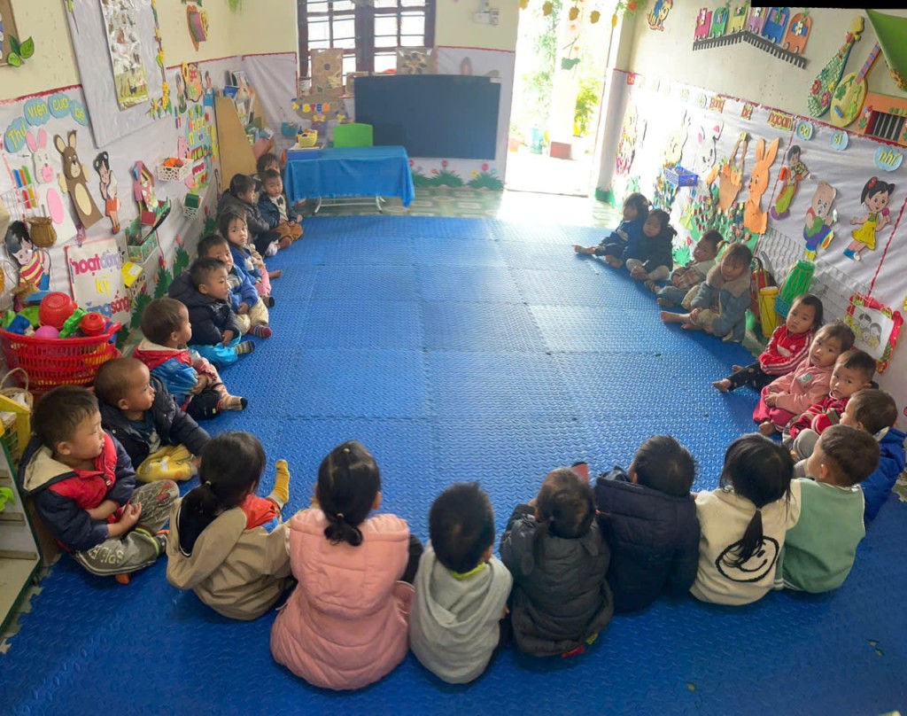 Điểm trường Tả Lèng 1 - Trường Mầm non Pa Cheo hiện có hơn 80 học sinh và giáo viên