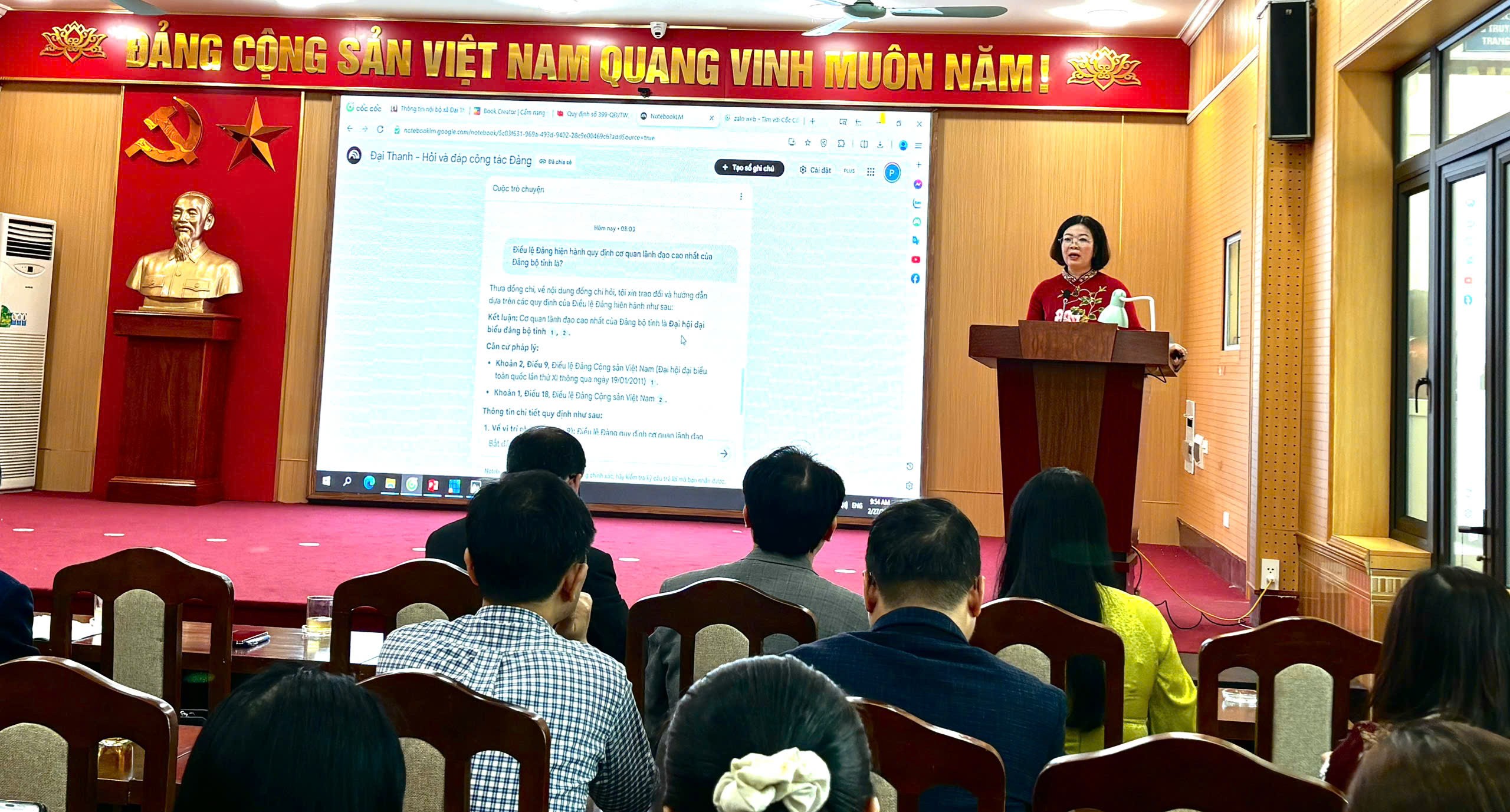 đồng chí Trần Thị Vân - Phó Bí thư Thường trực Đảng ủy xã Đại Thanh