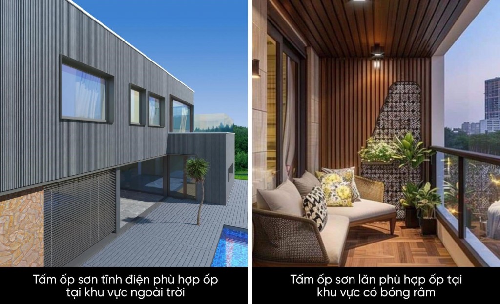 Ứng dụng tấm ốp sơn tĩnh điện và tấm ốp sơn lăn