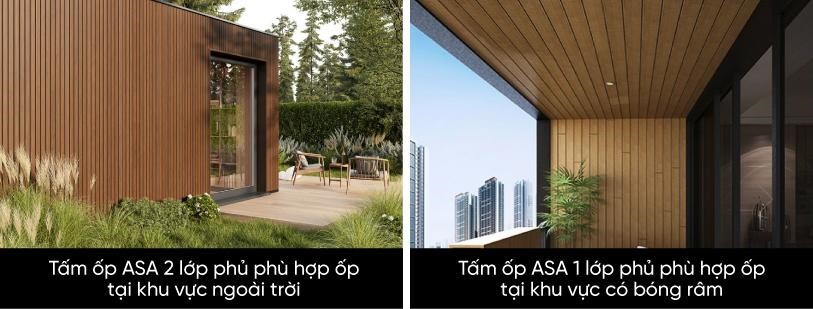 Ứng dụng tấm ốp ASA 2 lớp phủ và 1 lớp phủ