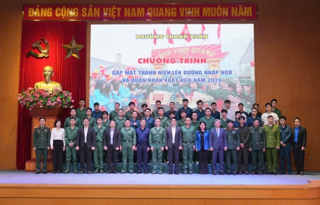 32 thanh niên phường Thanh Xuân sẵn sàng lên đường nhập ngũ năm 2026