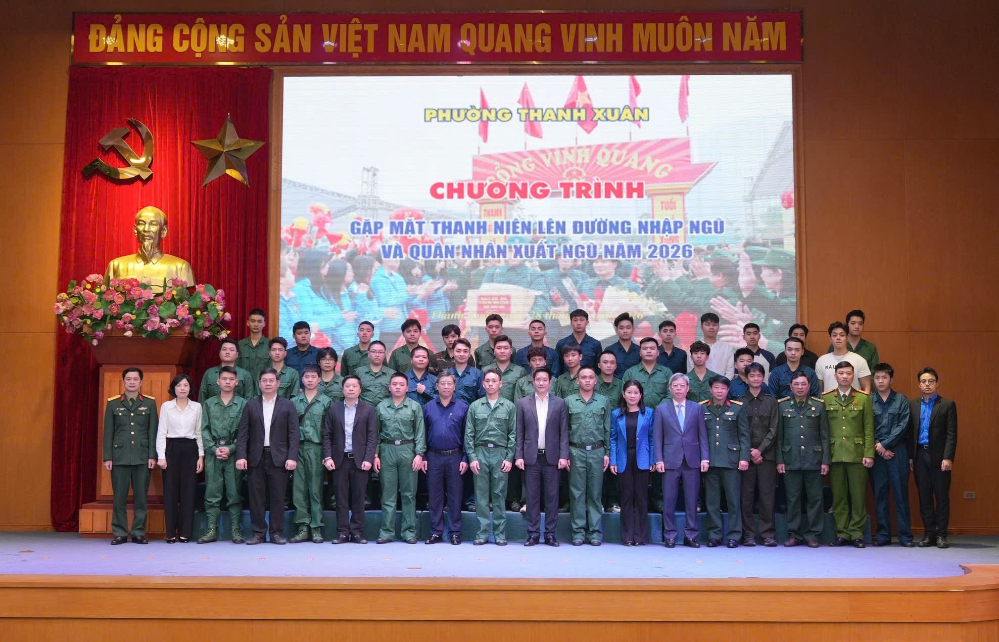 32 thanh niên phường Thanh Xuân sẵn sàng lên đường nhập ngũ năm 2026
