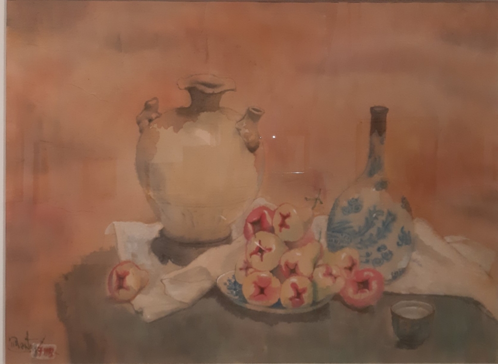 Tác phẩm Tĩnh vật, Trần Tuy, màu nước- 38*50,1993