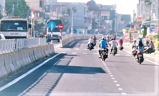 Đoạn quốc lộ 1 đi qua tỉnh Quảng Ngãi  (Ảnh: BQN)