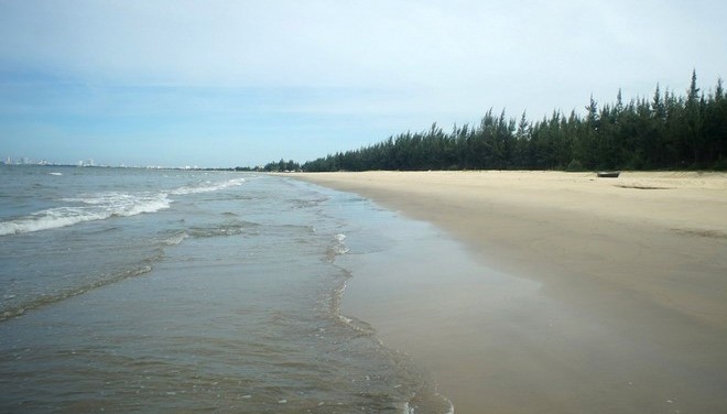 Khu vực bãi biển nơi phát hiện thi thể nạn nhân