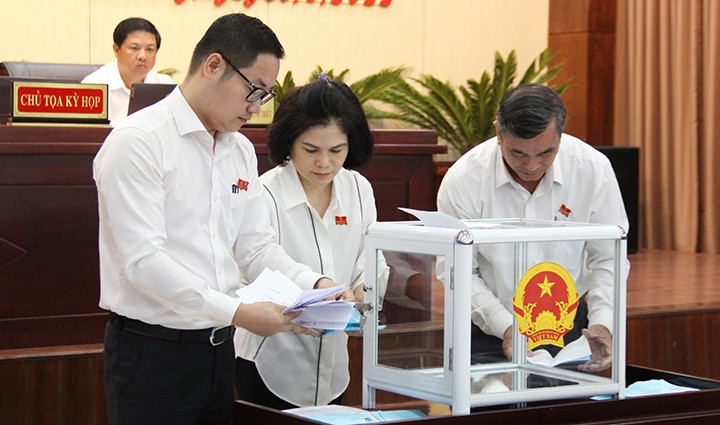 HĐND TP Đà Nẵng bỏ phiếu bãi nhiệm Phó Chủ tịch Thường trực HĐND TP Đà Nẵng Lê Minh Trung (Nguồn dbnd.danang.gov)