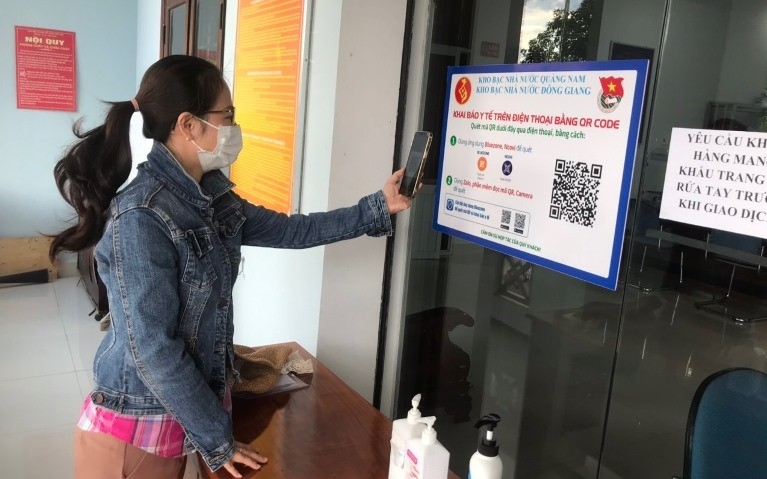 Quảng Nam đề nghị người dân khai báo y tế điện tử qua hệ thống và ứng dụng Smart Quảng Nam tại nơi công cộng (Nguồn kbnn.quangnam) 