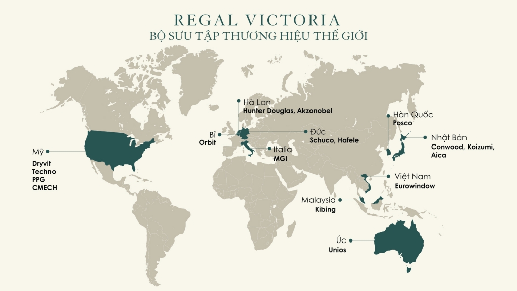 Regal Victoria của Đất Xanh Miền Trung - bộ sưu tập các thương hiệu hàng đầu thế giới