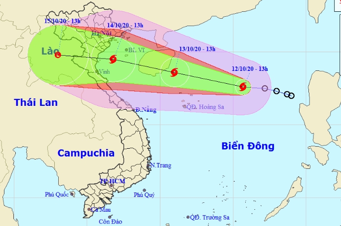 Bão số 7 gió giật cấp 10  đang hướng về Bắc Bộ và Bắc Trung Bộ