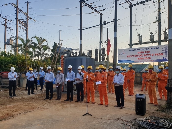 Điện lực Thừa Thiên - Huế diển tập phòng chống dịch Covid - 19