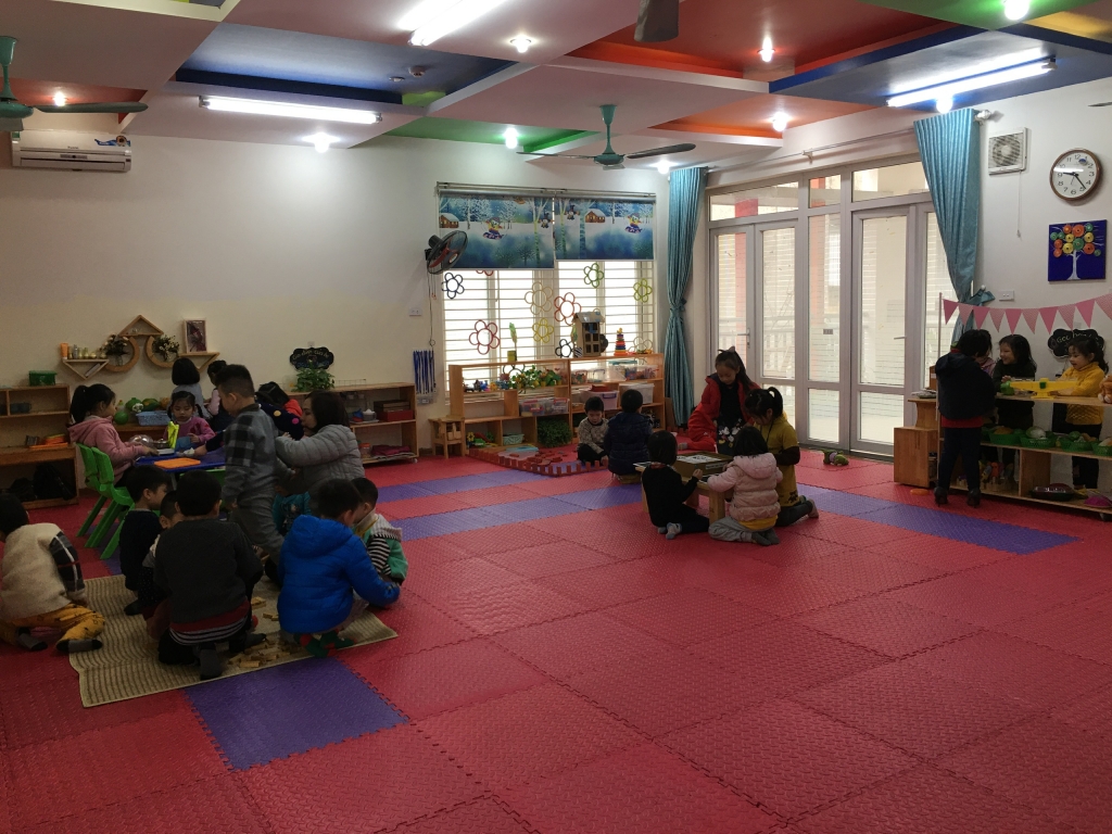 Giờ học lý thú của cô trò trường mầm non Thanh Xuân Bắc