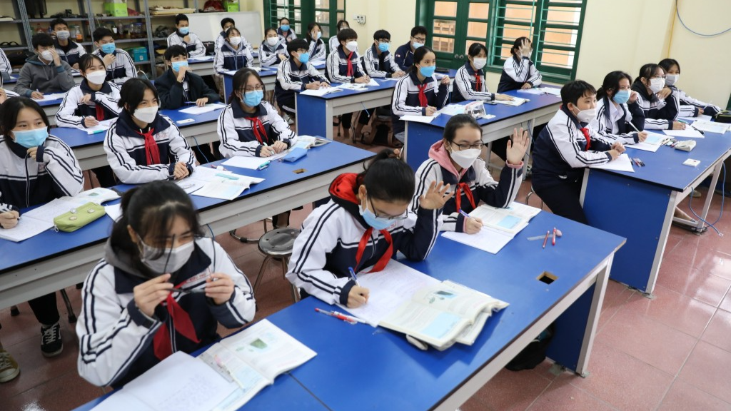 Huyện Quốc Oai có 20/23 trường THCS đón học sinh lớp 9 trở lại trường
