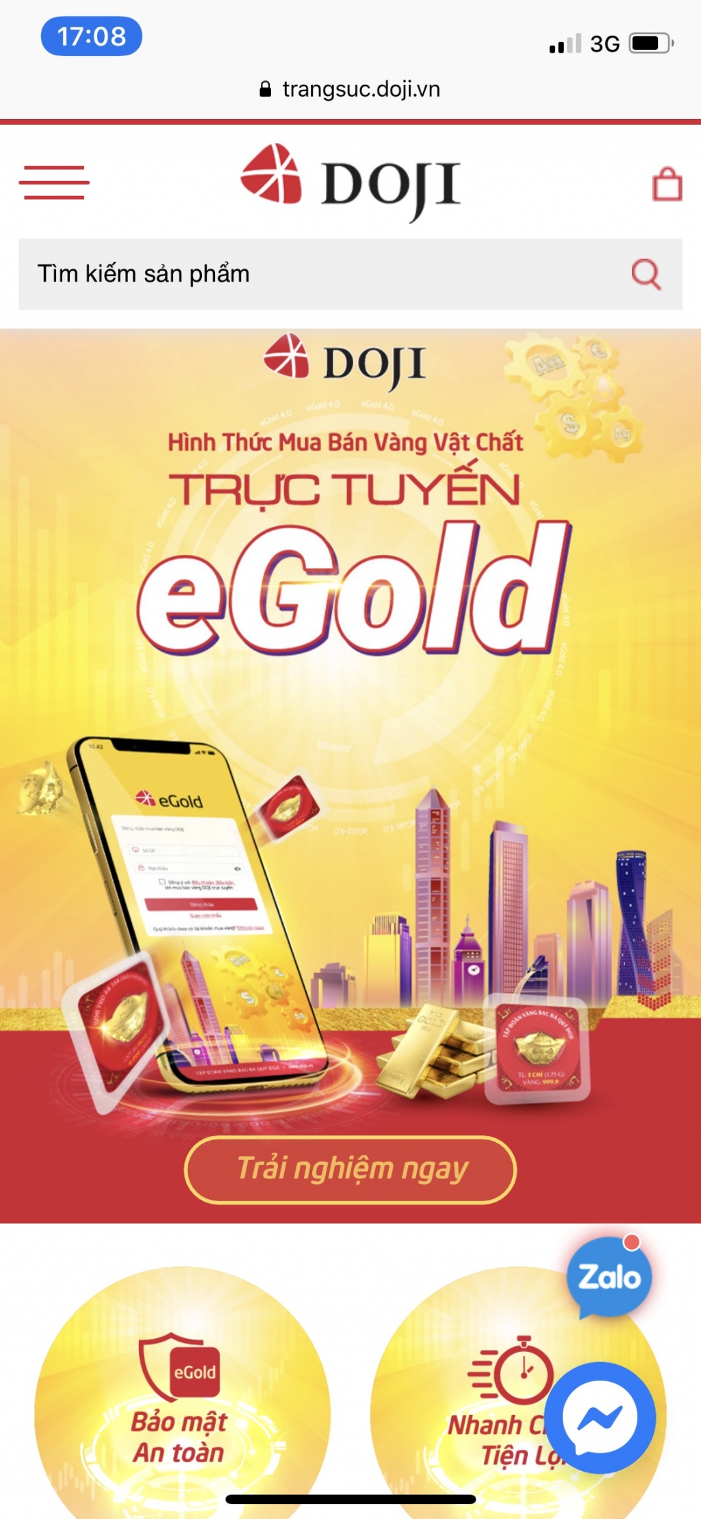 Các trang bán vàng online tấp nập trong ngày vía Thần Tài với phương thức mua bán đơn giản, tiện lợi