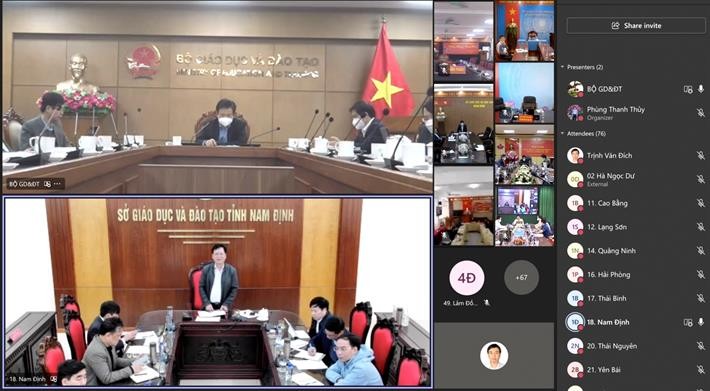 Hội nghị đánh giá kết quả thực hiện nhiệm vụ học kỳ I năm học 2021-2022 được tổ chức theo hình thức trực tuyến