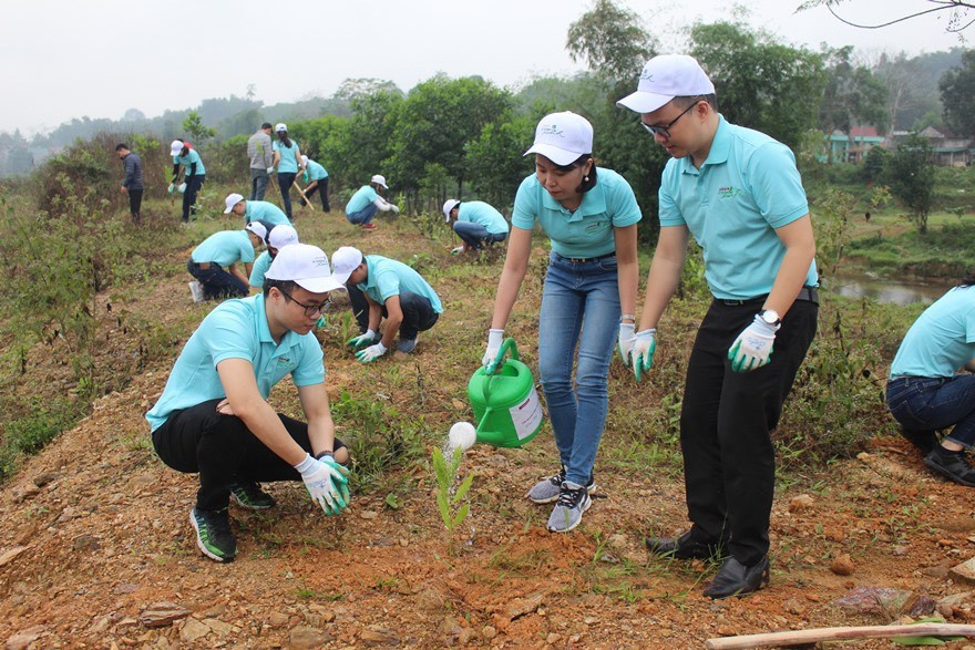 Phong trào trồng cây xanh được toàn hệ thống Agribank hướng ứng, tham gia sôi nổi