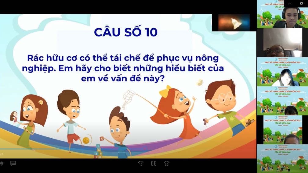 Các bạn nhỏ hào hứng tham gia cuộc thi