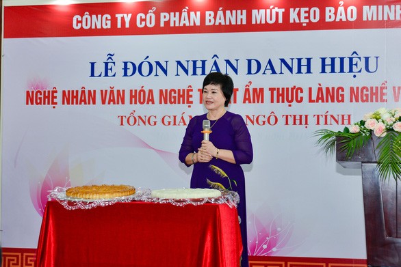 Nghệ nhân Ngô Thị Tính - Tổng giám đốc Công ty cổ phần Bánh mứt kẹo Bảo Minh