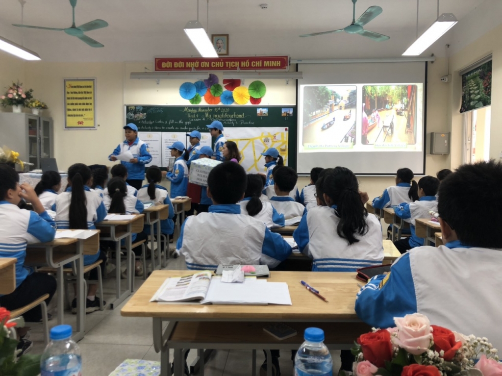 Giáo viên trường THCS Chu Văn An trong một tiết thi giáo viên giỏi cấp thành phố