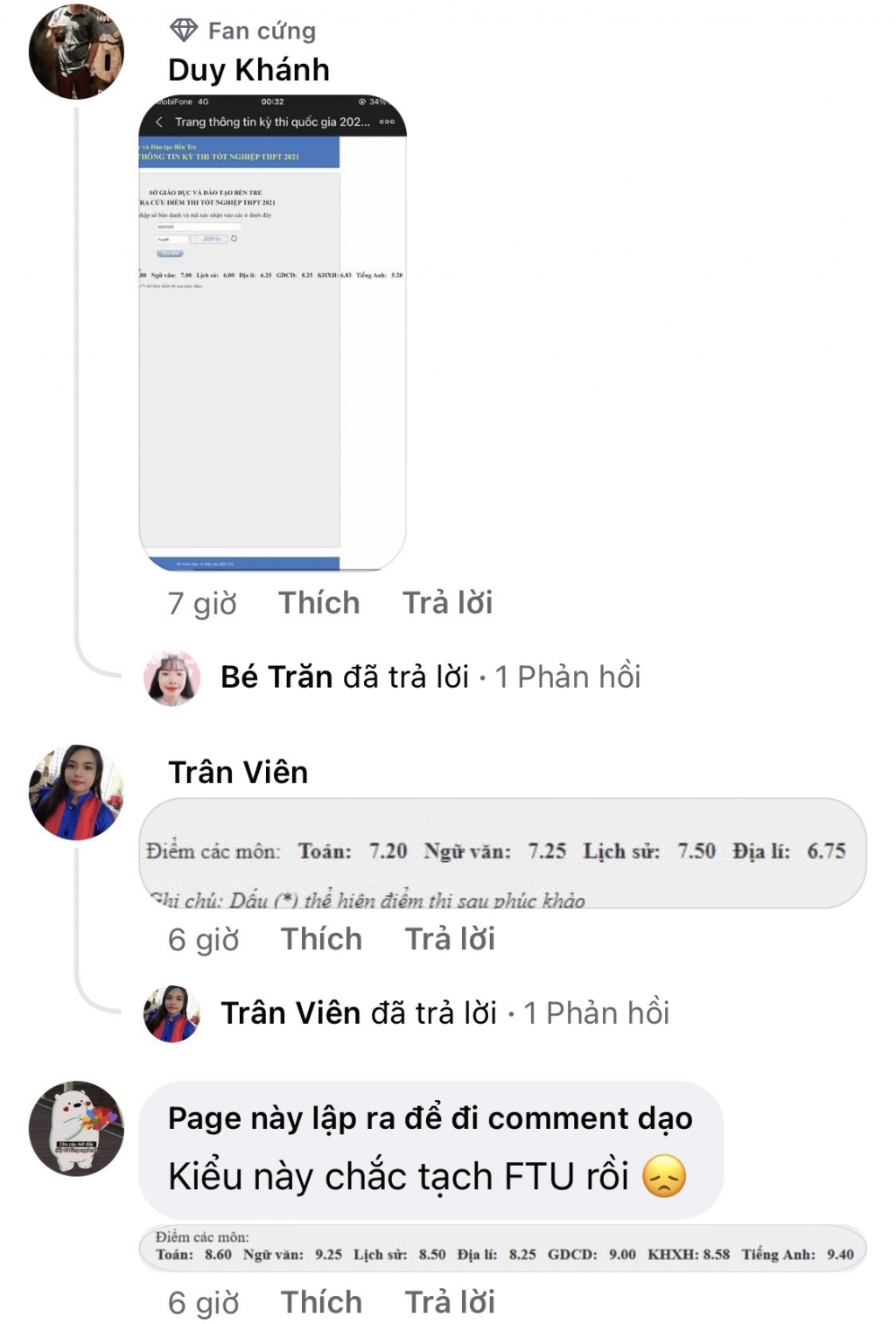 Ở nhiều diễn đàn khác, không khí “khoe” điểm số vô cũng nhộn nhịp