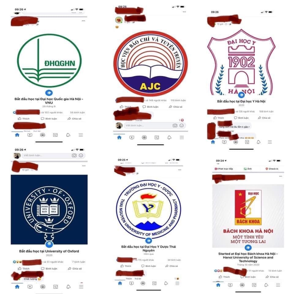 Các thí sinh đồng loạt đổi ảnh đại diện bằng ảnh logo của các trường đại học mình yêu thích sau khi có điểm thi chính thức