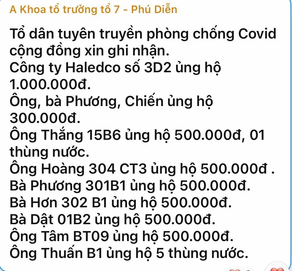 Bắc Từ Liêm: Người dân sẻ chia khó khăn, cùng chính quyền chống dịch