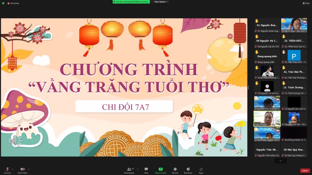 Chương trình “Vầng trăng tuổi thơ” của chi đội 7A7