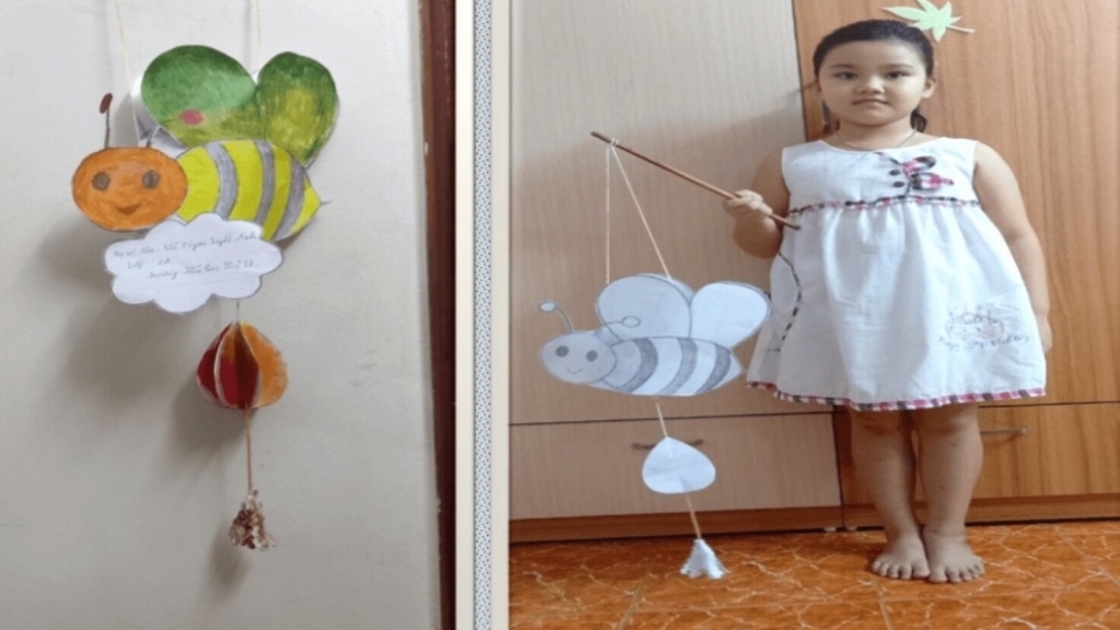 Vũ Ngọc Tuyết Anh lớp 2 A với chiếc đèn handmake