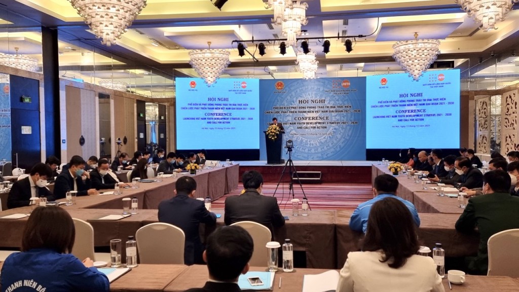 Toàn cảnh Hội nghị phổ biến và phát động phong trào thi đua thực hiện Chiến lược phát triển thanh niên Việt Nam giai đoạn 2021 - 2030