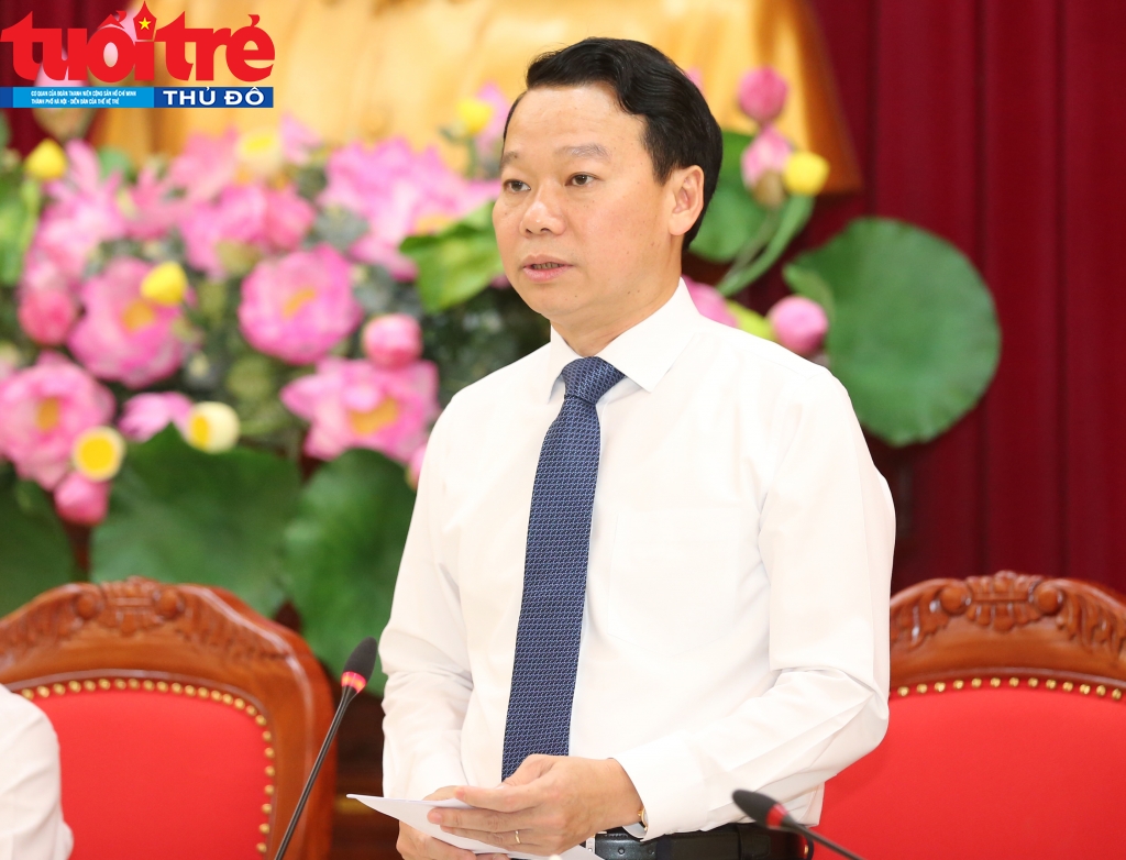 Chủ tịch UBND tỉnh Yên Bái - Đỗ Đức Duy phát biểu trong buổi họp báo tuyên truyền Đại hội Đại biểu Đảng bộ tỉnh Yên Bái.