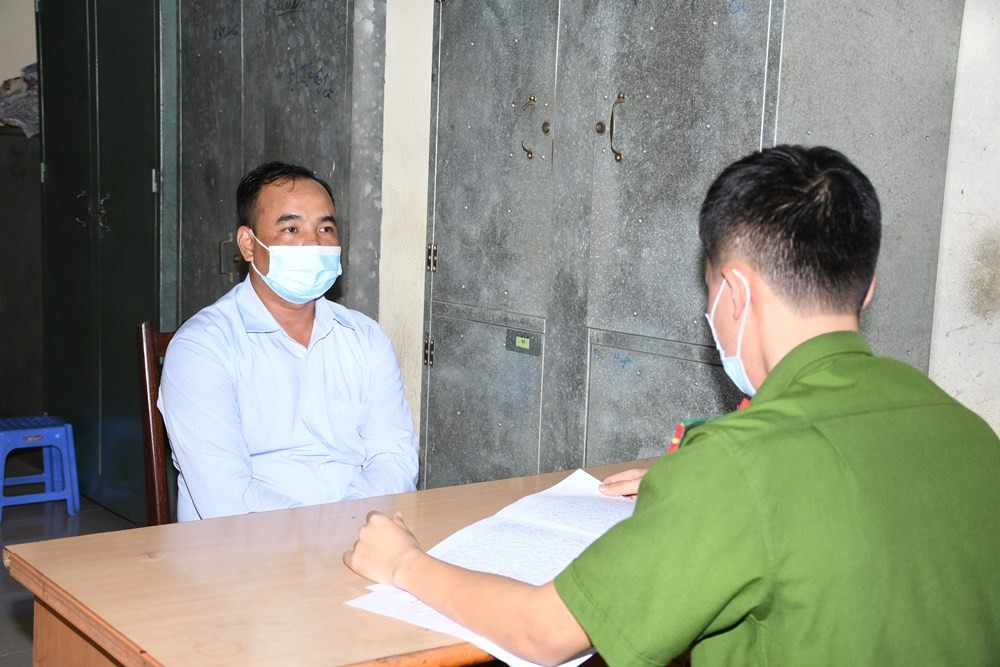 Đối tượng Hải làm việc với cơ quan Công an