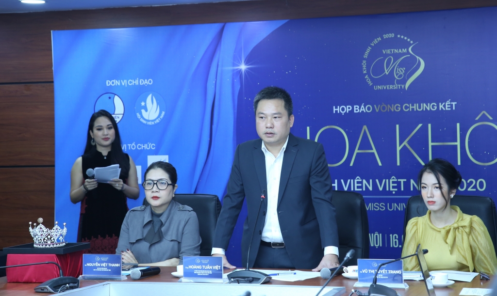 Anh Hoàng Tuấn Việt, Trưởng ban Tổ chức cuộc thi Hoa khôi sinh viên Việt Nam 2020 chia sẻ tại họp báo