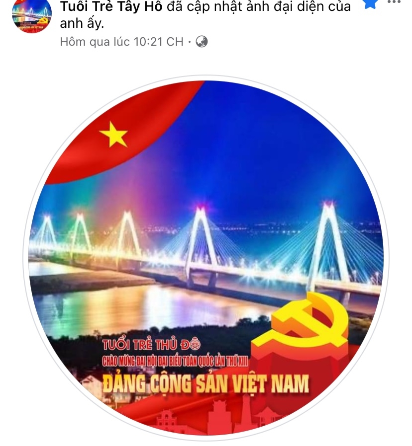 Các cơ sở Đoàn cũng cập nhật avatar mừng Đại hội