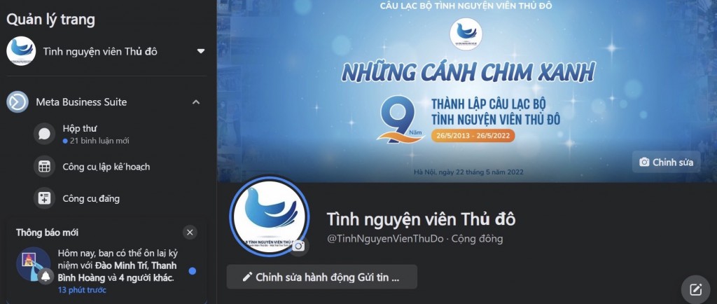 Fanpage của câu lạc bộ với hơn 25.000 sinh viên theo dõi