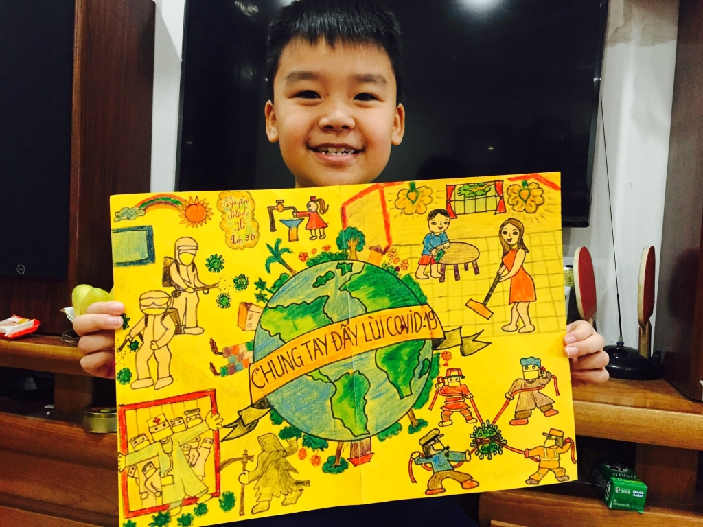 Bức tranh cuả Nguyễn Minh Vũ, học sinh lớp 3