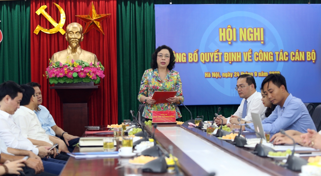 Phó Bí thư Thường trực Thành ủy Hà Nội Ngô Thị Thanh Hằng phát biểu tại hội nghị