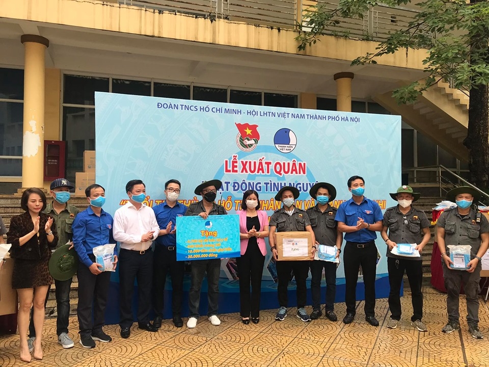 Hội Liên hiệp Thanh niên Việt Nam thành phố Hà Nội hội thu hỗ trợ nhân dân Đà Nẵng phòng, chống dịch Covid-19