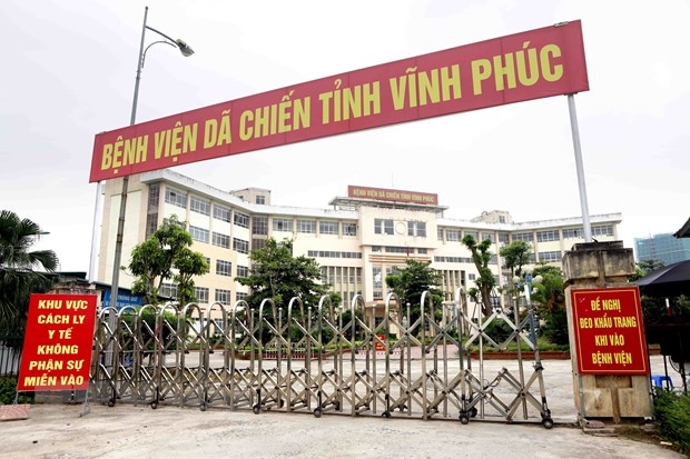 Bệnh viện dã chiến tỉnh Vĩnh Phúc ở xã Định Trung, thành phố Vĩnh Yên 