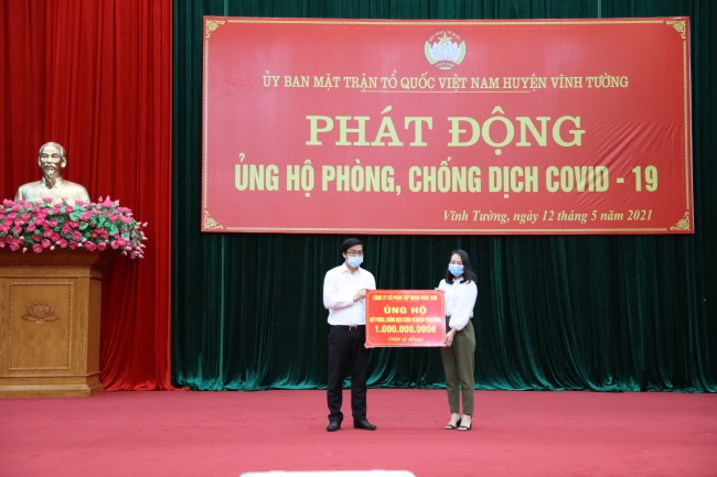 Công ty Cổ phần Tập đoàn Phúc Sơn ủng hộ 01 tỷ đồng cho công tác phòng, chống dịch Covid-19 