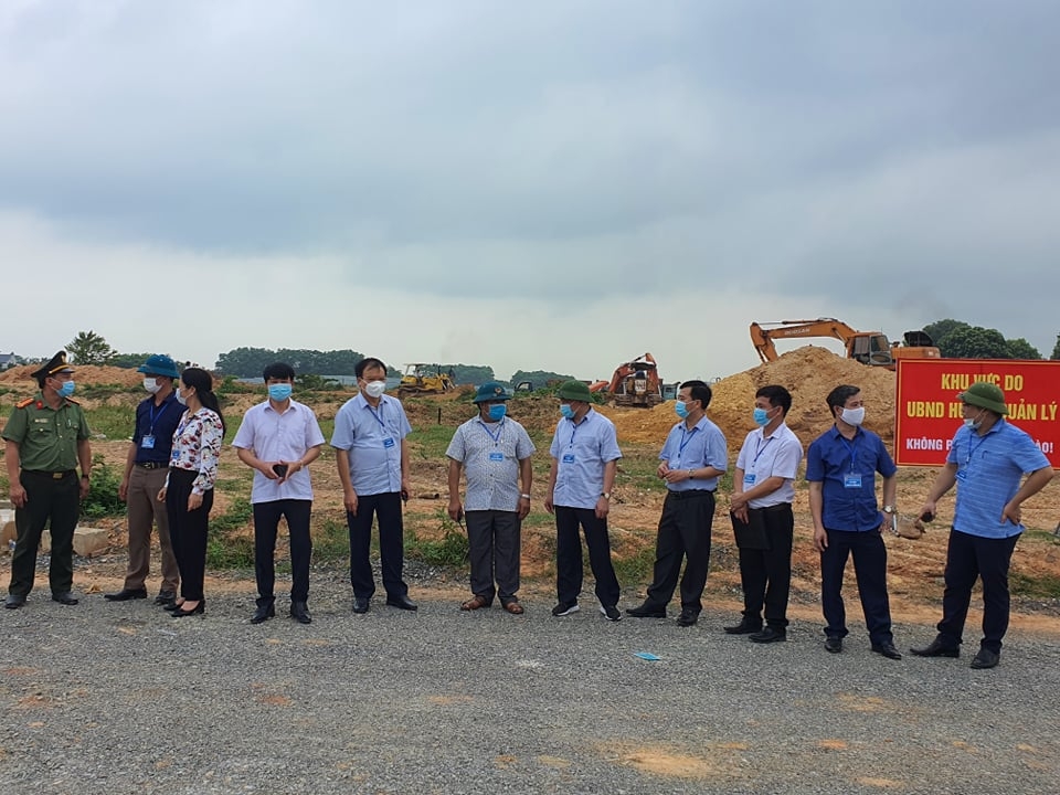 Lãnh đạo  huyện ủy, UBND huyện Yên Lạc chỉ đạo GPMB dự án Cụm Công nghiệp Đồng Văn.