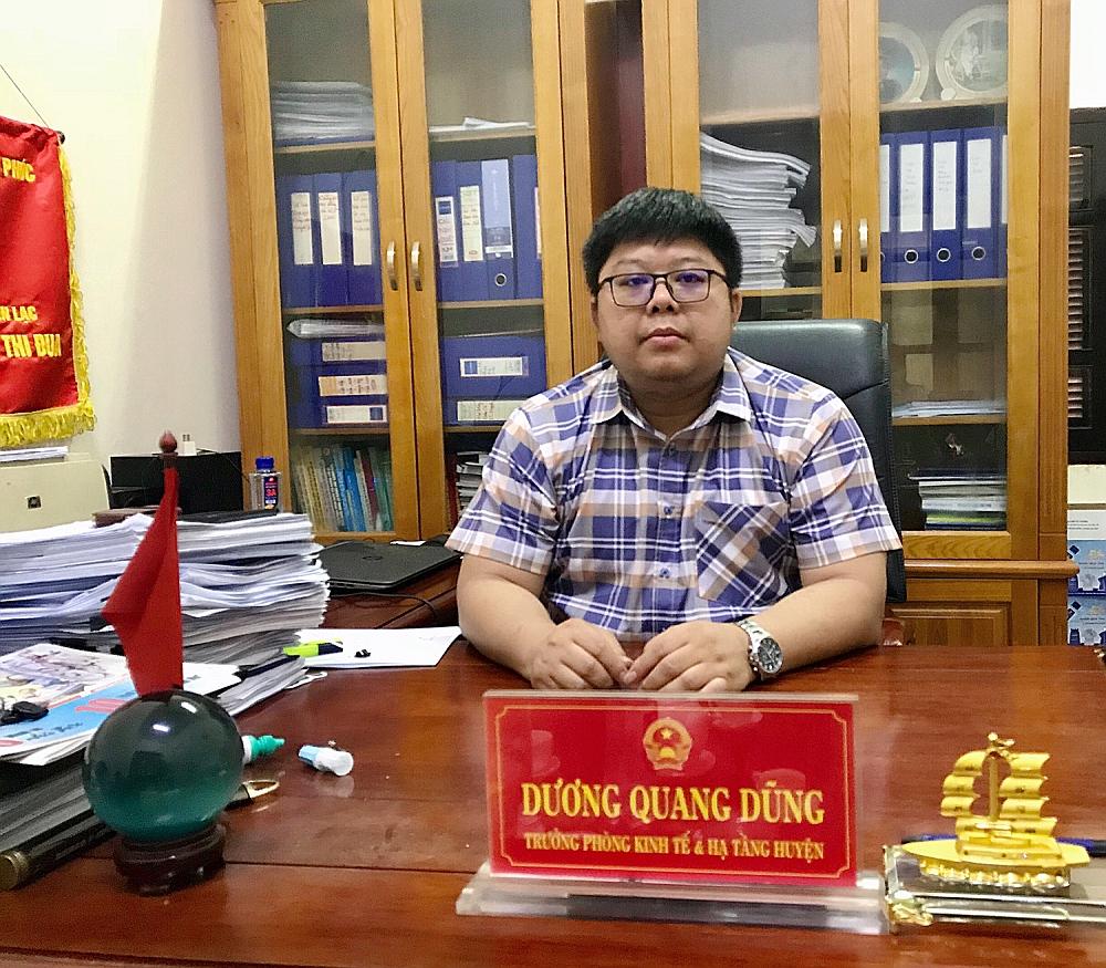 Ông Dương Quang Dũng - Trưởng phòng Kinh tế và Hạ tầng huyện Yên Lạc.