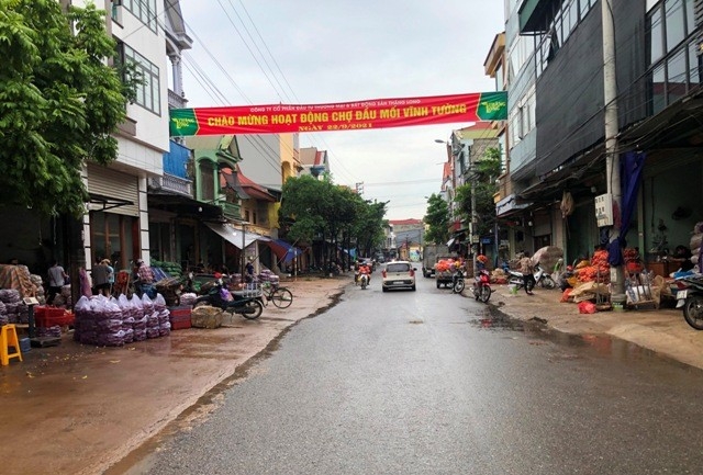 Thi trấn Thổ Tang đã thông thoáng tư khi chợ Đầu mối Vĩnh Tường được đưa vào hoạt động