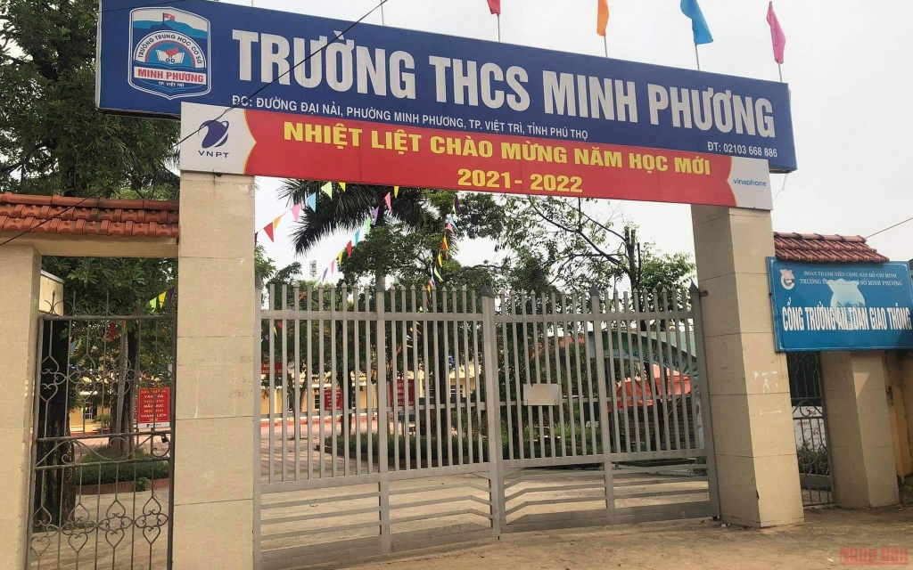 Trường THCS Minh Phương cho học sinh nghỉ học để phòng chống dịch Covid-19.