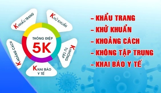 Để sống chung an toàn với đại dịch COVID-19, người dân cần tuân thủ thực hiện nguyên tắc 5K của Bộ Y tế: