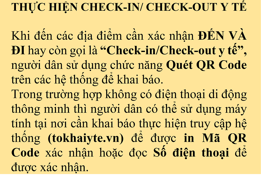 Hướng dẫn khai báo y tế phục vụ người dân đi và đến các địa điểm nơi công cộng