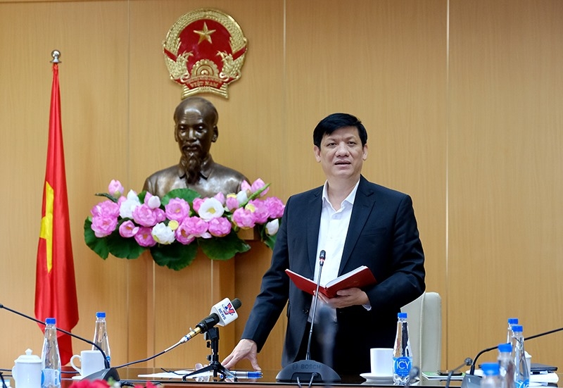 GS.TS Nguyễn Thanh Long- Uỷ viên TW Đảng, Bộ trưởng Bộ Y tế phát biểu tại Hội nghị