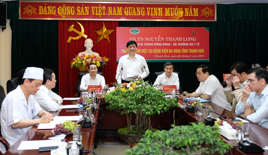 Bộ trưởng Bộ Y tế Nguyễn Thanh Long làm việc với BVĐK  tỉnh Tỉnh Hóa
